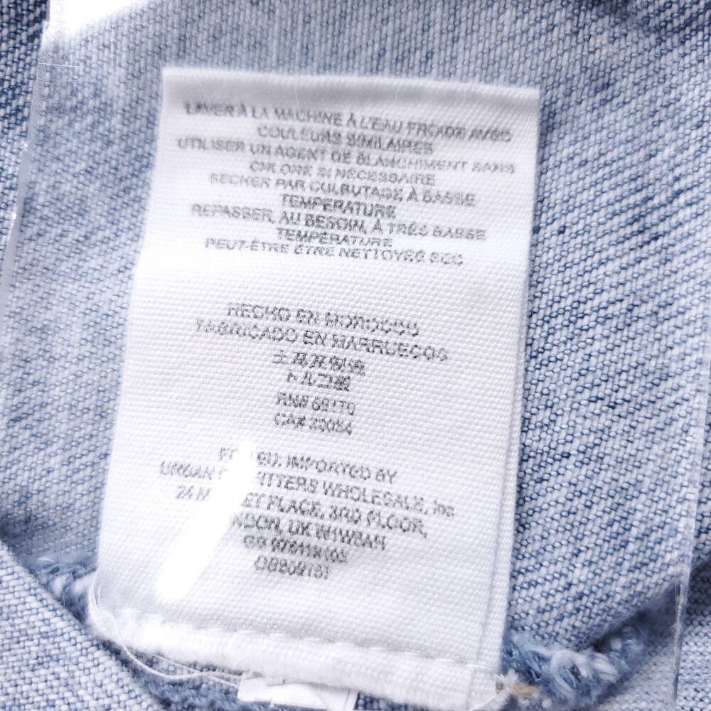 Free People Rumors Denim Jacket Womens S Blue Stone Wash Cropped Streetwear Boho - Picture 11 of 11